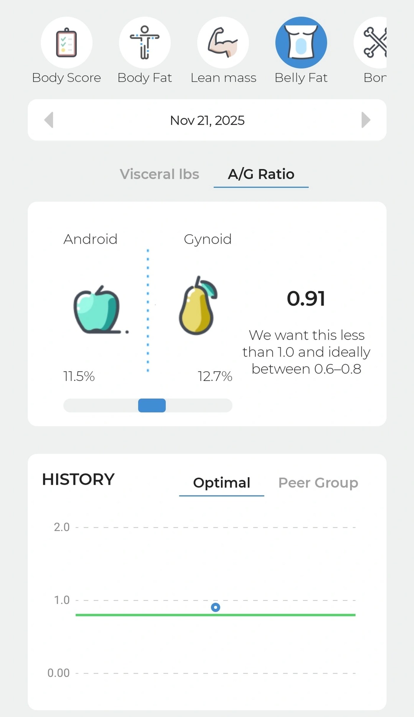 DexaFit app: bone mineral density results