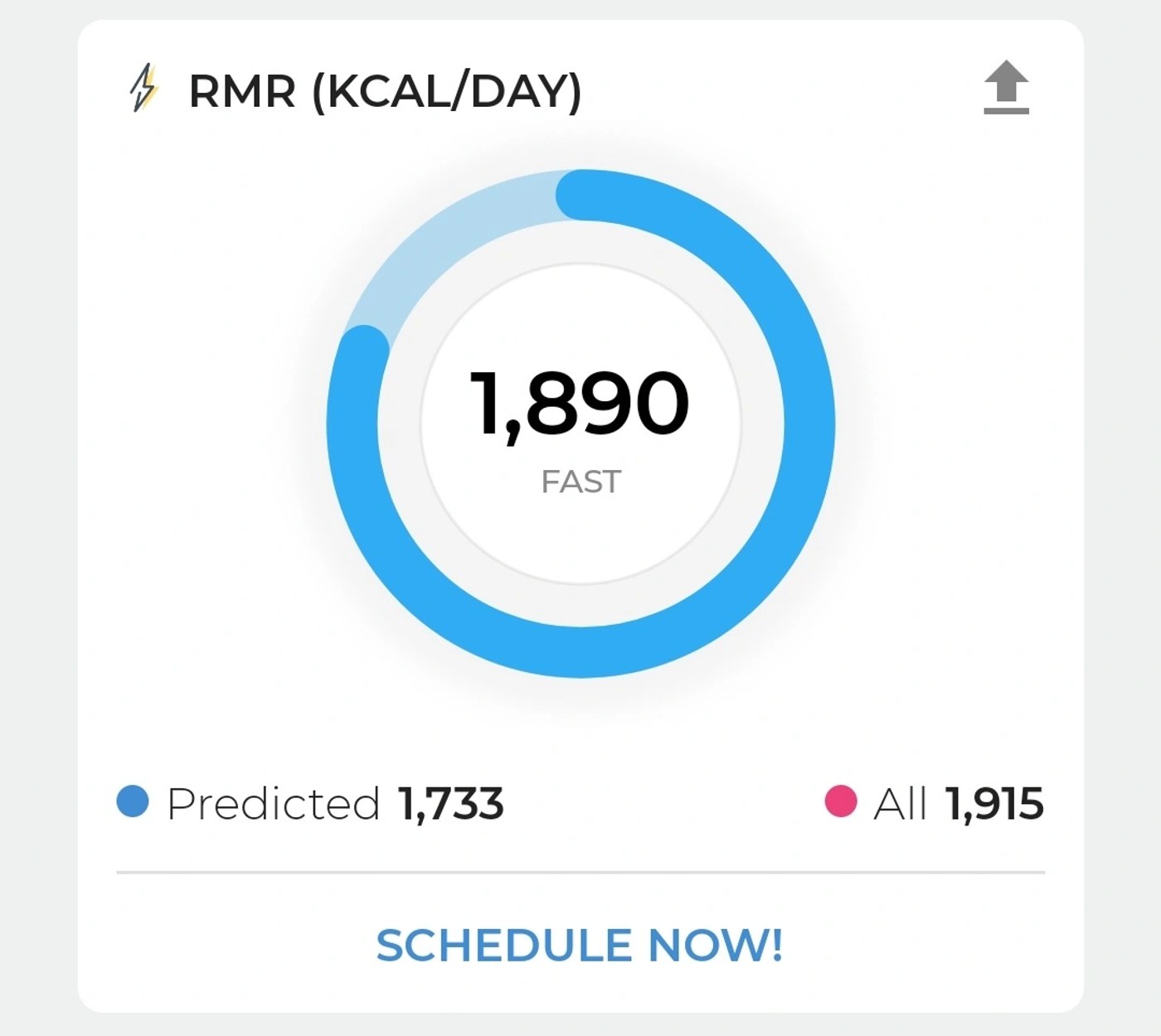 RMR report: resting calorie burn summary