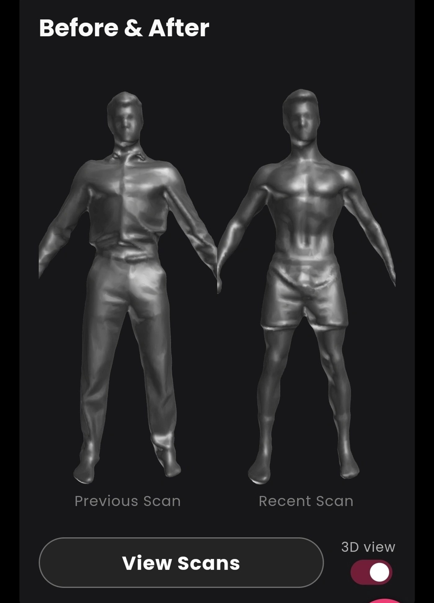 Styku 3D scan: body avatar front view