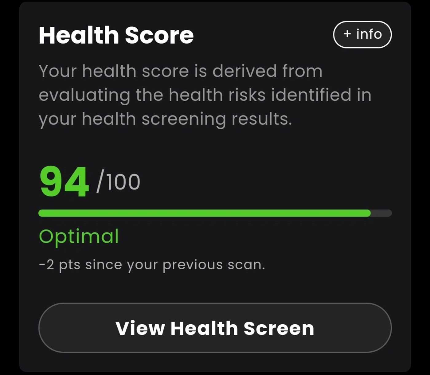Styku 3D scan: results summary screen